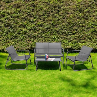 Foto 5 | Juego de Sala Iliosinnova para Jardín 4 Piezas Gris para Exterior