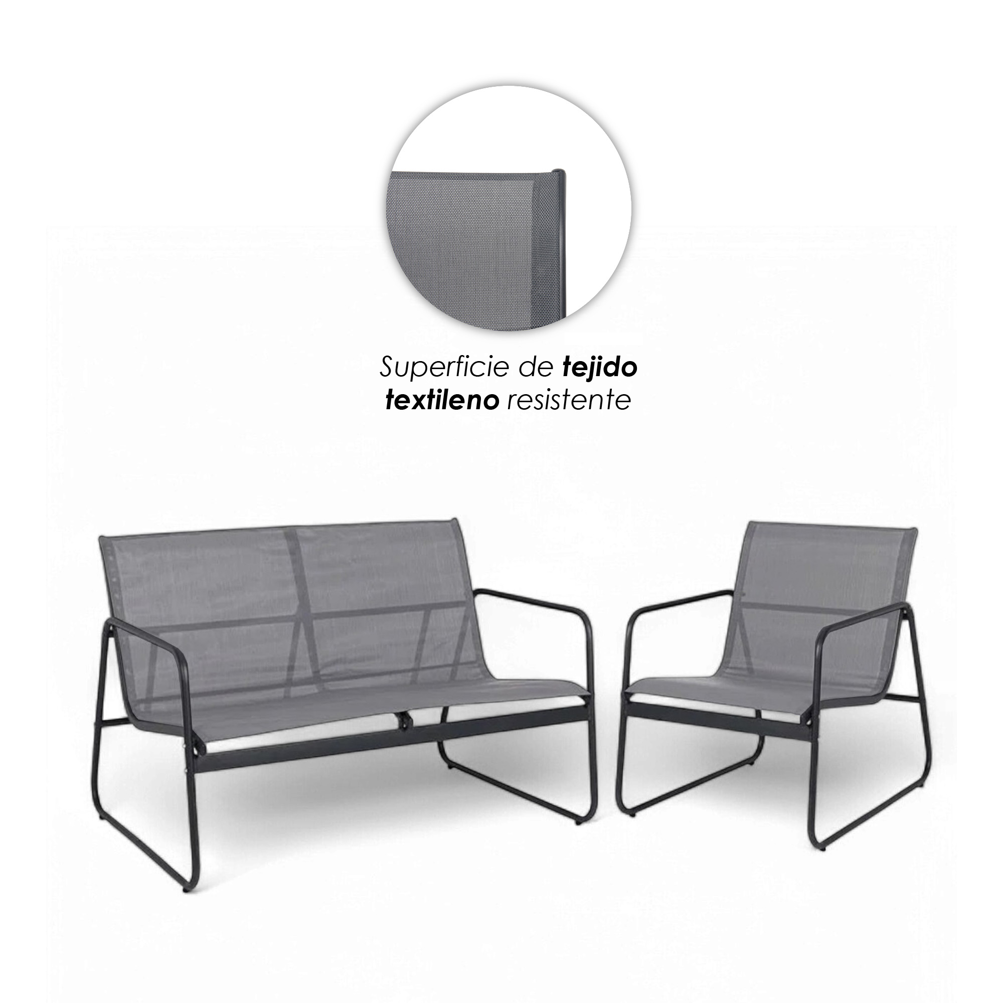 Foto 7 pulgar | Juego de Sala Iliosinnova para Jardín 4 Piezas Gris para Exterior