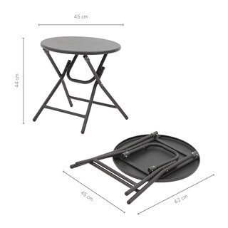 Foto 4 | Set De Terraza Y Jardin Top Living Rangun Gris Con Mesa Auxiliar Plegable Y 2 Sillas De Ratán Sintético Plegables