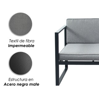 Foto 6 | Ilios Innova | Sala Esquinera De Exterior Con Mesa – Estructura De Acero Y Cojines En Tela Impermeable