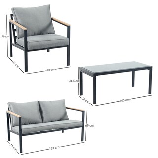 Foto 2 | Ilios Innova | Sala De Jardín Minimalista Para 4 Personas Con Mesa Vidrio
