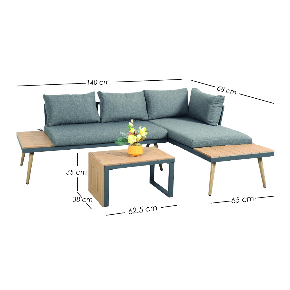 Foto 2 | Ilios Innova | Sala Para Jardin Modular Tipo L Para Terraza Con Mesa