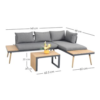 Foto 2 | Ilios Innova | Sala Para Jardin Modular Tipo L Para Terraza Con Mesa