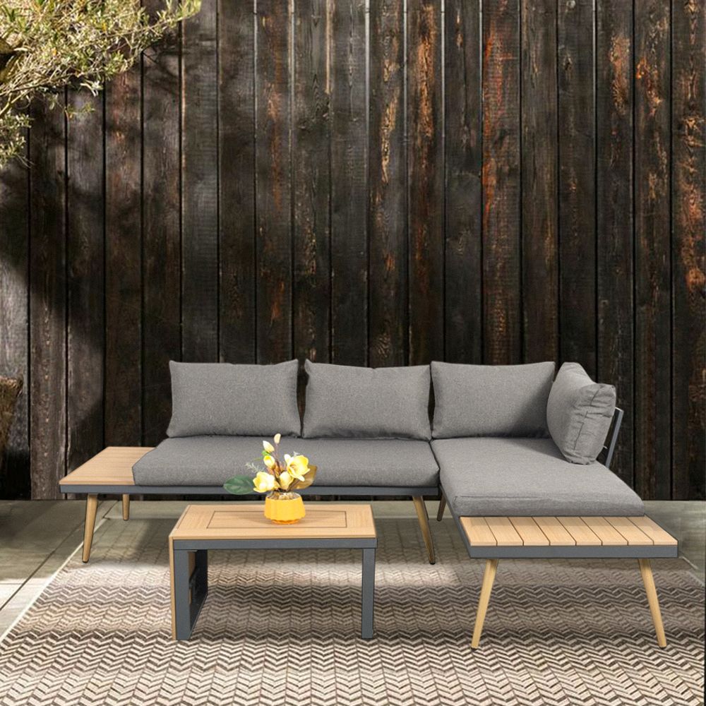 Foto 6 pulgar | Ilios Innova | Sala Para Jardin Modular Tipo L Para Terraza Con Mesa