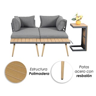 Foto 6 | Ilios Innova | Sala Para Jardin Modular Tipo L Para Terraza Con Mesa