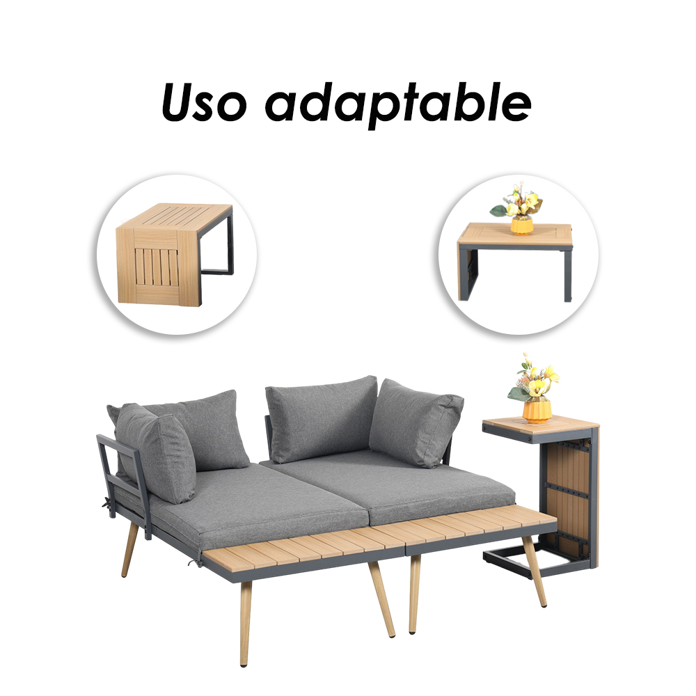 Foto 9 pulgar | Ilios Innova | Sala Para Jardin Modular Tipo L Para Terraza Con Mesa