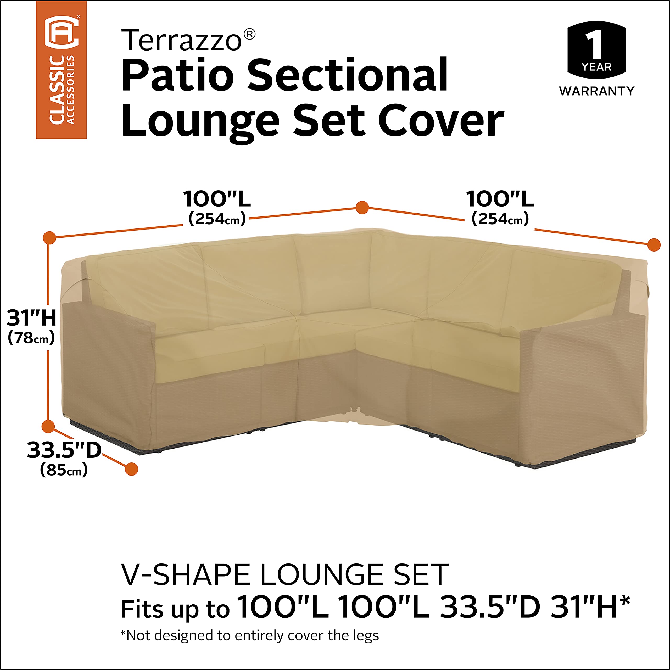 Foto 3 pulgar | Funda Para Muebles De Patio Classic Accessories, Terrazo, 2,54 M - Venta Internacional.