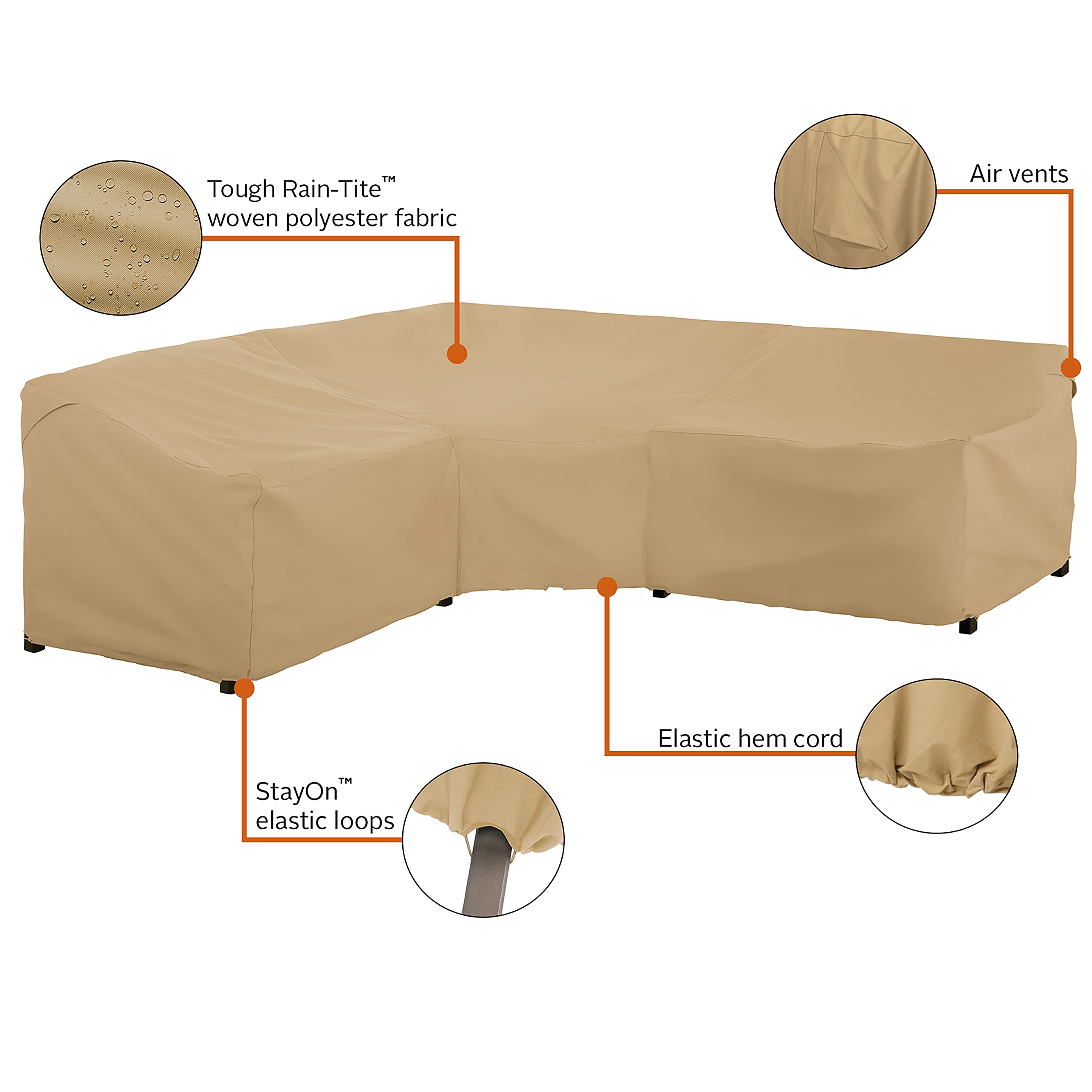 Foto 5 pulgar | Funda Para Muebles De Patio Classic Accessories, Terrazo, 2,54 M - Venta Internacional.