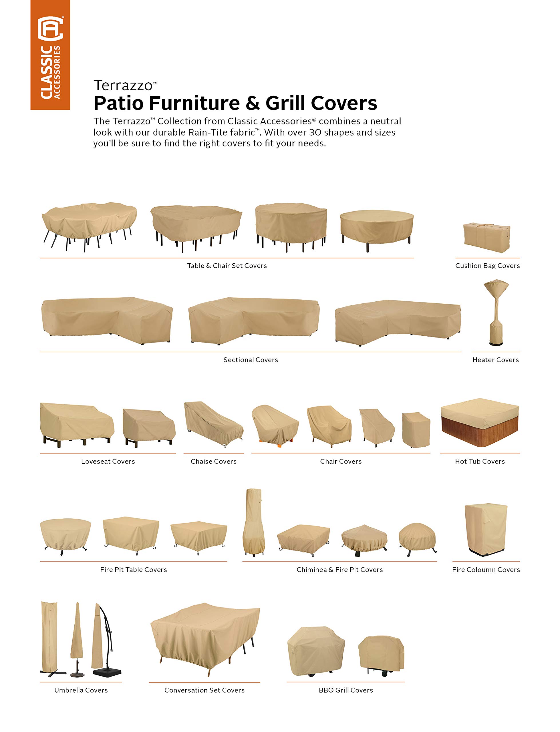 Foto 8 pulgar | Funda Para Muebles De Patio Classic Accessories, Terrazo, 2,54 M - Venta Internacional.