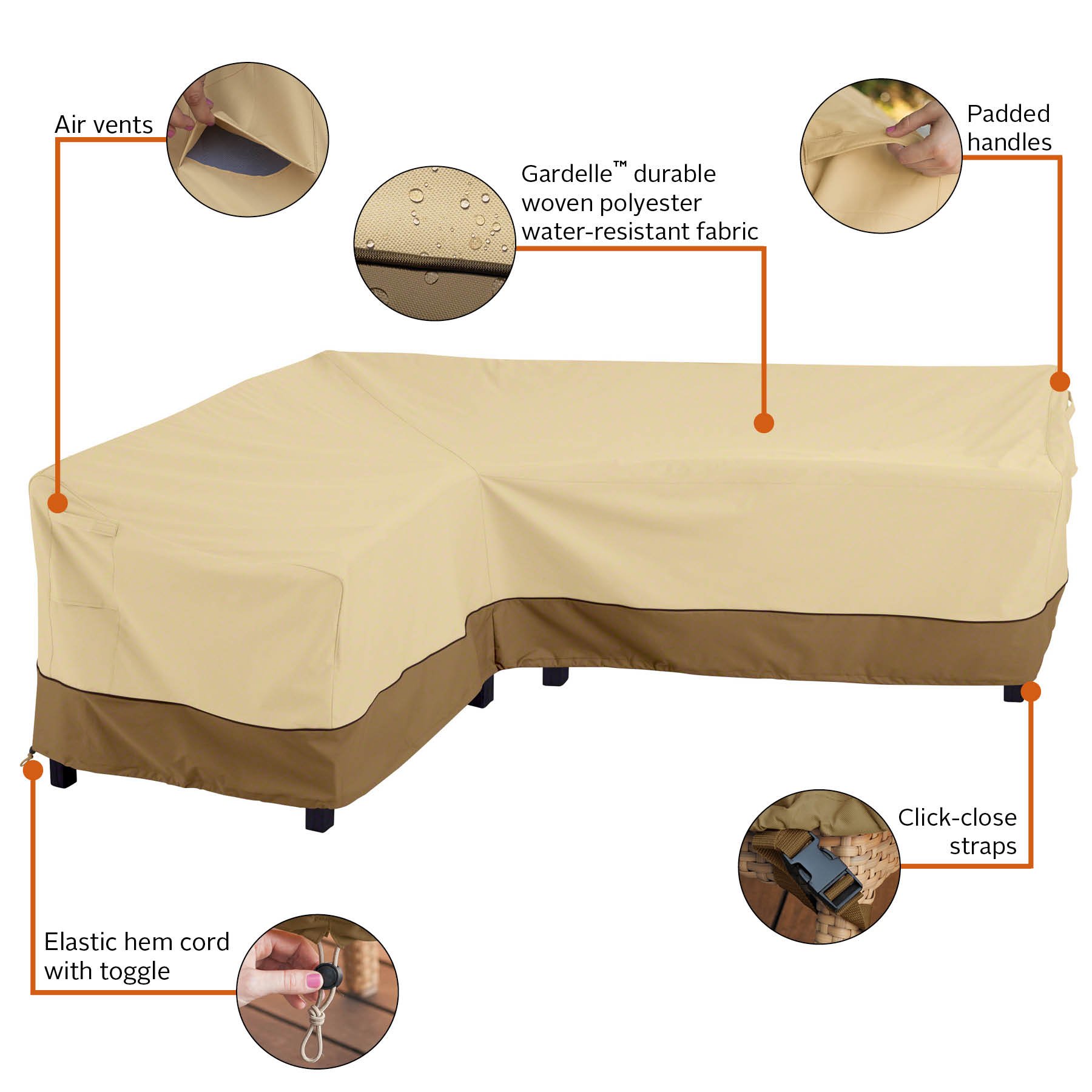 Foto 6 pulgar | Funda Para Muebles De Patio, Accesorios Clásicos, Terraza En Forma De L - Venta Internacional.