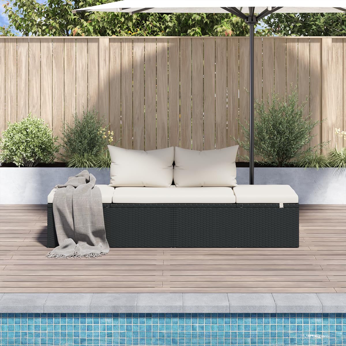 Foto 4 pulgar | Cama De Patio Y Tumbona Vidaxl Ajustables En Poliratán - Venta Internacional.
