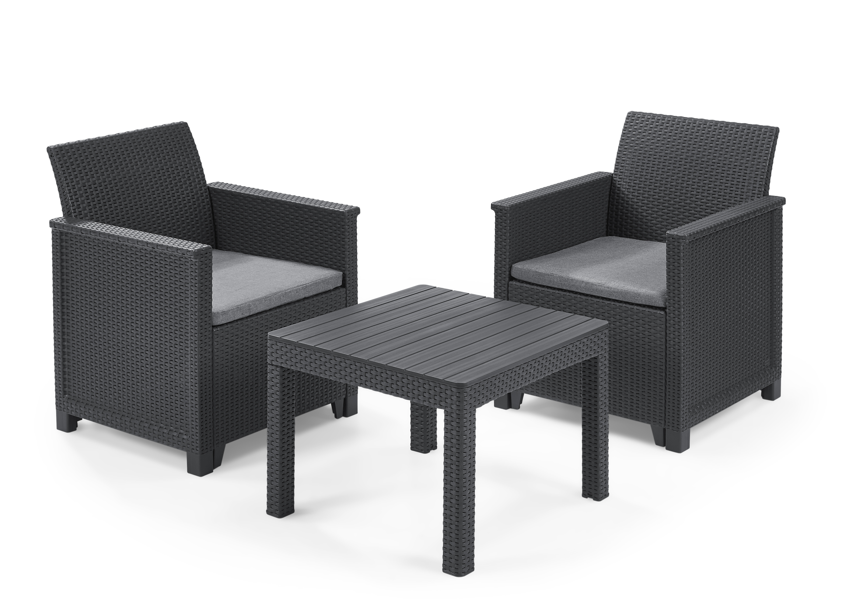 Set De Balcon Emma Color Gris Grafito 3 Piezas