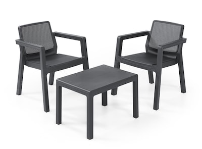 Foto 1 | Set de Balcón Emily Gris 3 Piezas 2 Sillones Individuales y una Mesa