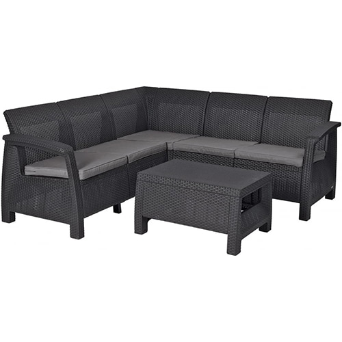Sala de Jardín Corfu para Esquina Gris 2 Piezas $13,998