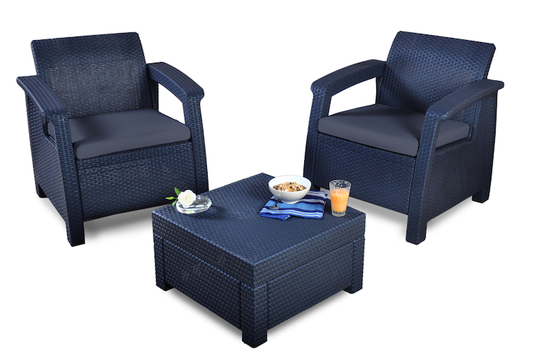 Foto 1 | Set de Balcón Corfu Gris 3 Piezas 2 Sillones Individuales y una Mesa