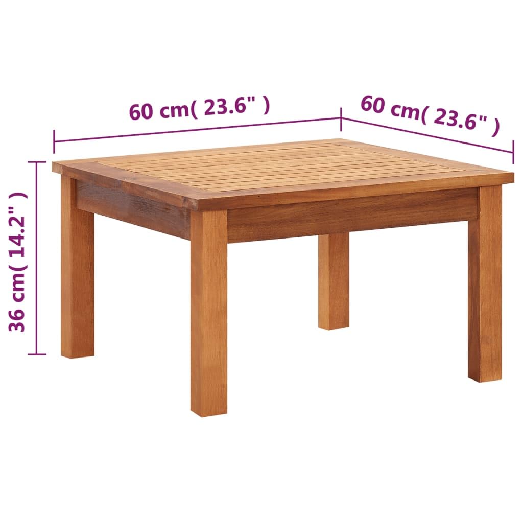 Foto 3 | Mesa De Café Para Exteriores Vidaxl De Madera Maciza De Acacia Marrón - Venta Internacional.