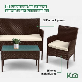 Foto 6 | Sala para Exterior Marrón KingsHouse 4 Piezas