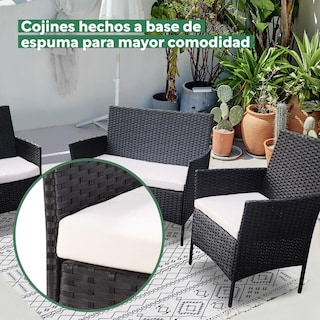 Foto 7 | Sala para Exterior Negra KingsHouse 4 Piezas