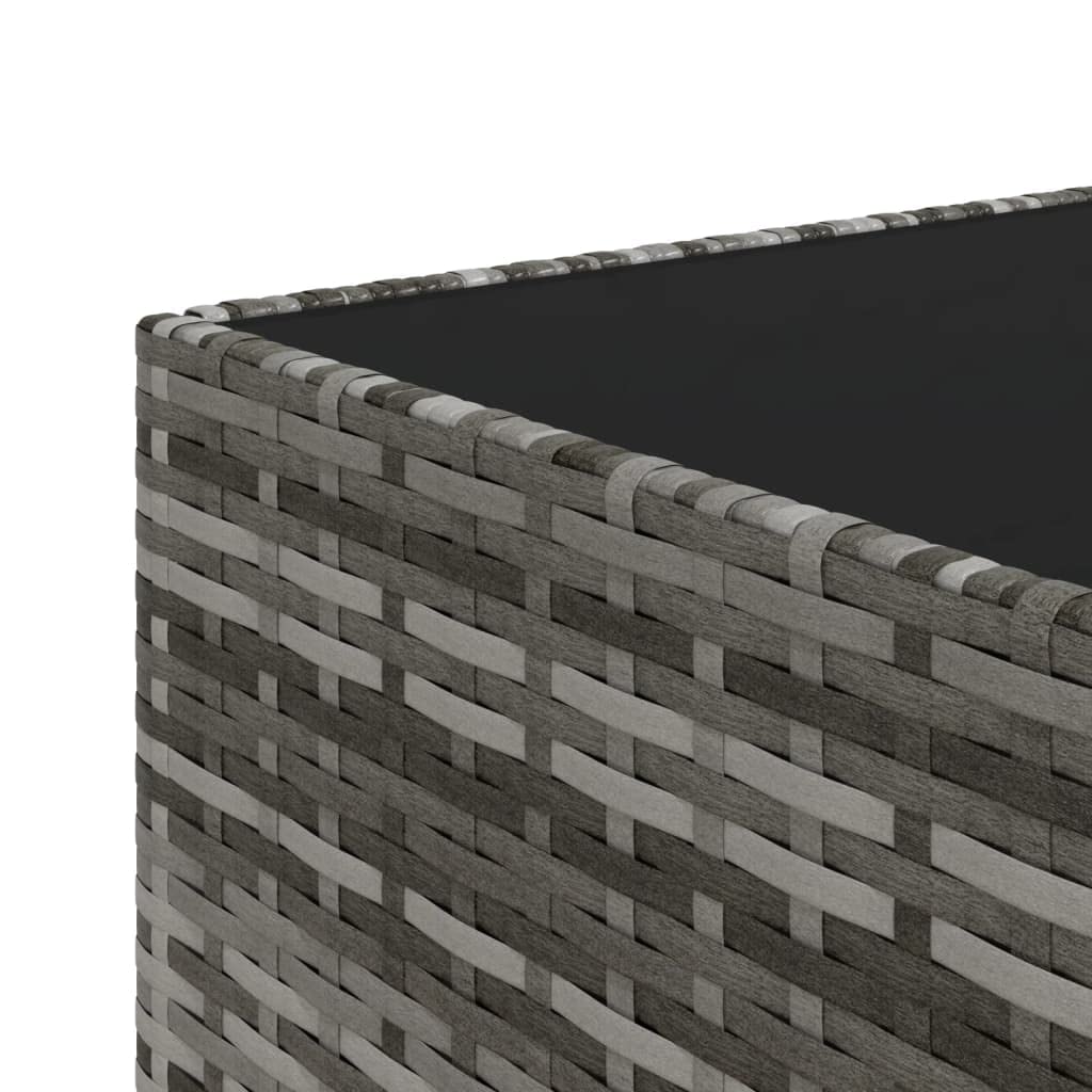 Foto 5 | Mesa De Café Para Patio Vidaxl Gris Cuadrada Con Tapa De Vidrio Templado - Venta Internacional.