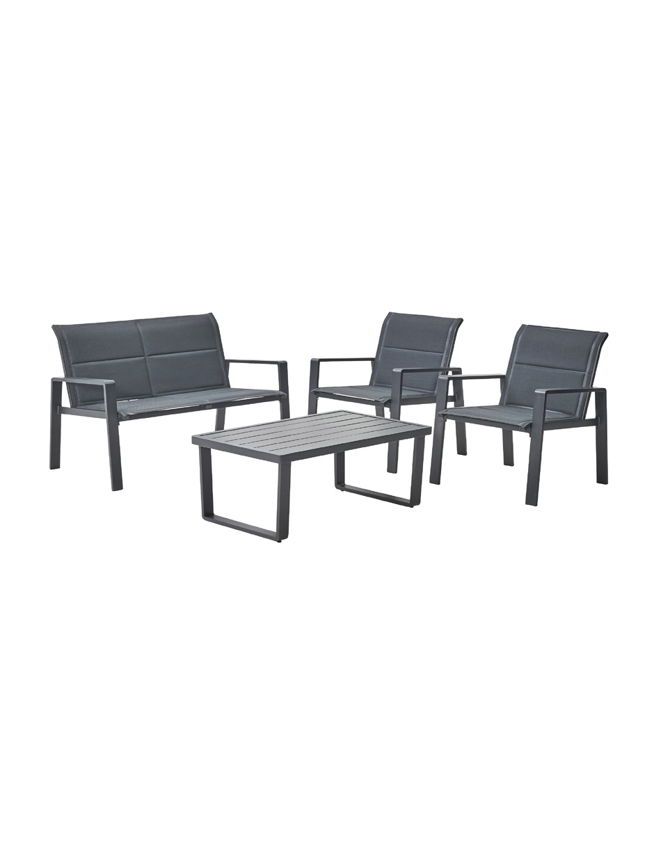 Foto 3 pulgar | Naterial Set De Sala Para Jardín: Sofá De 2 Plazas + 2 Sillones + Mesa De Centro De Aluminio Para Exterior, Modelo Ar