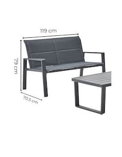 Foto 8 | Naterial Set De Sala Para Jardín: Sofá De 2 Plazas + 2 Sillones + Mesa De Centro De Aluminio Para Exterior, Modelo Ar