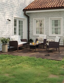 Foto 5 | Naterial Set De Jardín : Sofá De Dos Plazas Tipo Ratán + Dos Sillas Individuales Tipo Ratán + Una Mesa De Ce