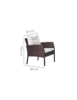 Foto 6 | Naterial Set De Jardín : Sofá De Dos Plazas Tipo Ratán + Dos Sillas Individuales Tipo Ratán + Una Mesa De Ce