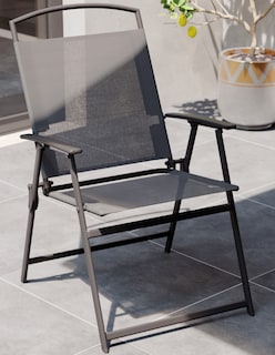 Foto 6 | Naterial Set De Comedor 6 Sillas Plegables + Mesa + 1 Sombrilla De Acero Para Exterior, Modelo Doma