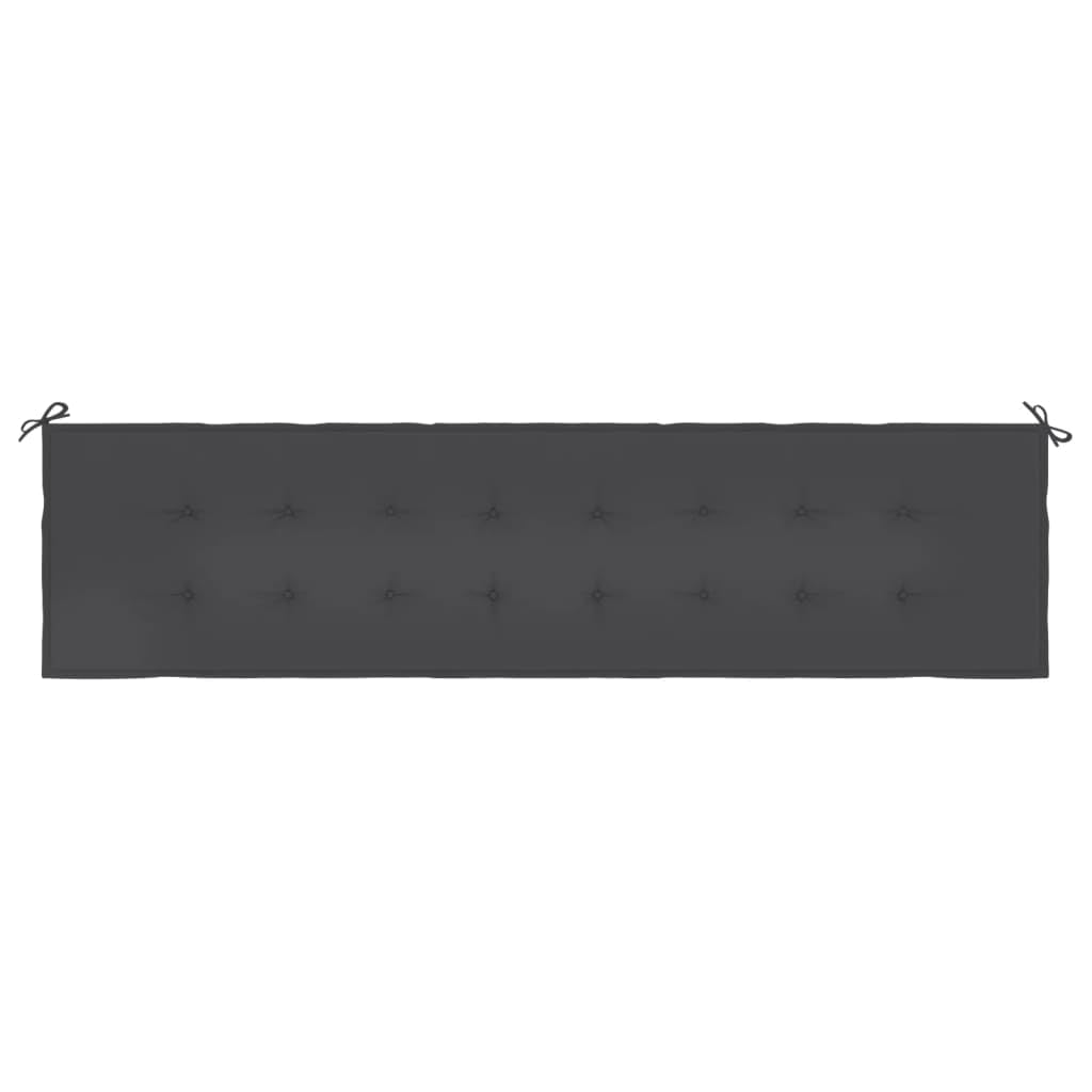 Foto 5 | Cojín Para Banco De Jardín Vidaxl  Tela Oxford Negra  200 X 50 X 3 Cm - Venta Internacional.