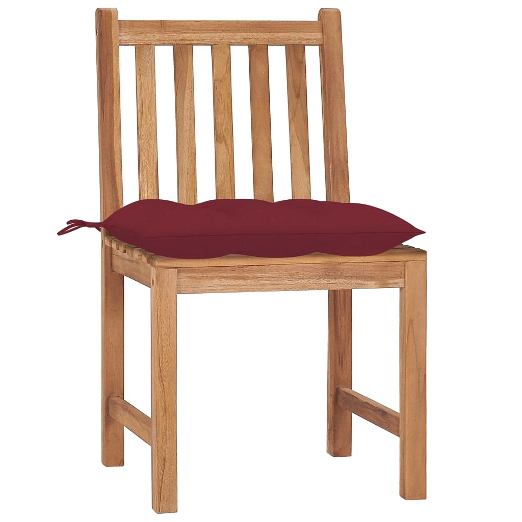 Foto 3 pulgar | Sillas De Patio Vidaxl De Madera Maciza De Teca Con Cojines  Juego De 4 - Venta Internacional.