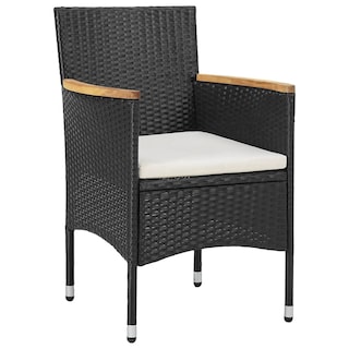 Foto 3 | Set De Comedor Para Patio Vidaxl 3 Piezas Poliratán Negro - Venta Internacional.