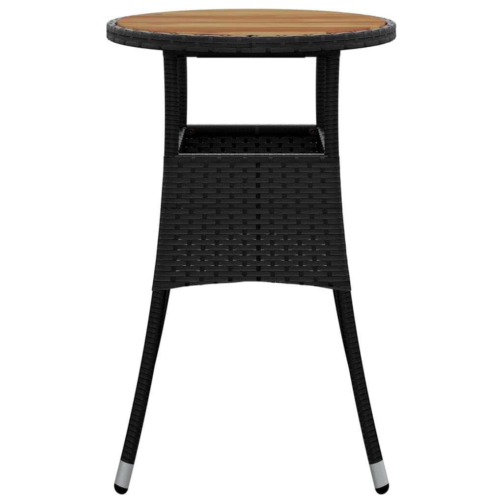 Foto 5 pulgar | Mesa De Patio Vidaxl Redonda Ø60 Cm  Madera De Acacia  Poliratán  Color Negro - Venta Internacional.