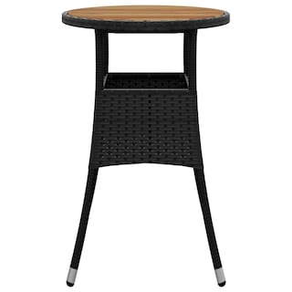 Foto 4 | Mesa De Patio Vidaxl Redonda Ø60 Cm Madera De Acacia Poliratán Color Negro - Venta Internacional.