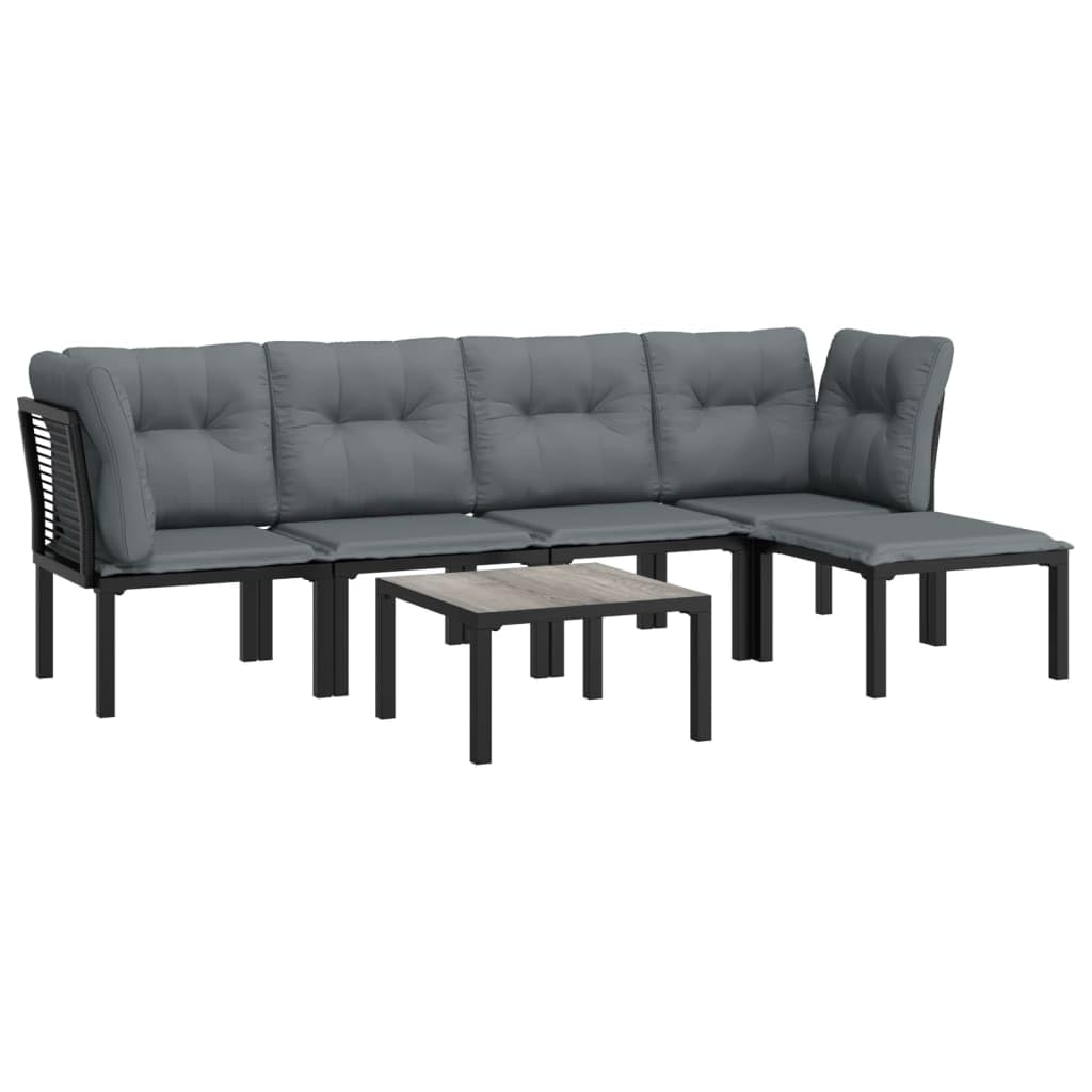 Foto 2 pulgar | Set Patio Lounge Vidaxl De 6 Piezas Con Mesa De Café Negro/gris - Venta Internacional.