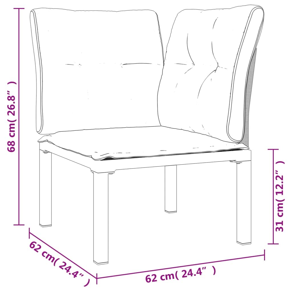 Foto 4 pulgar | Set Patio Lounge Vidaxl De 6 Piezas Con Mesa De Café Negro/gris - Venta Internacional.