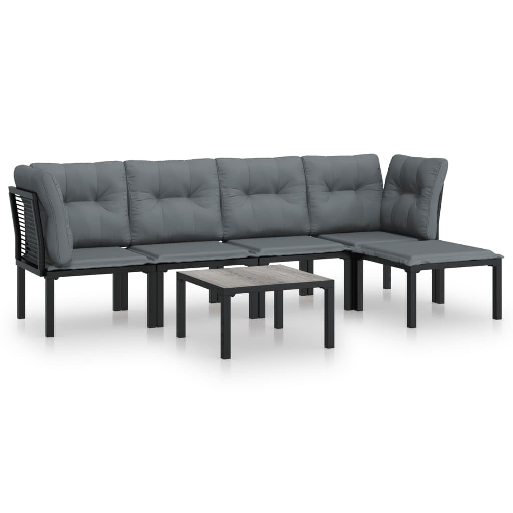 Foto 5 pulgar | Set Patio Lounge Vidaxl De 6 Piezas Con Mesa De Café Negro/gris - Venta Internacional.