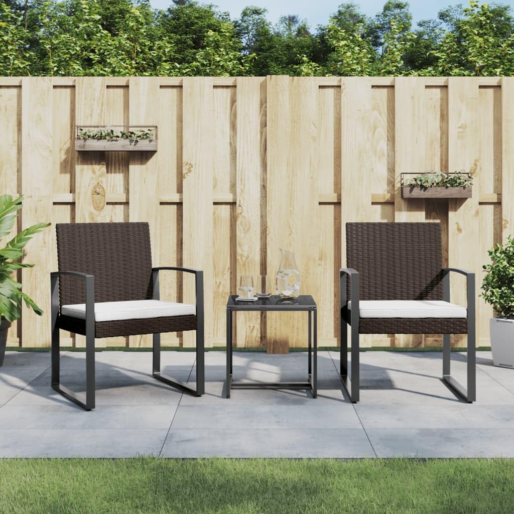 Foto 2 | Set De Comedor Para Patio Vidaxl  Ratán Marrón  Polipropileno Y Acero - Venta Internacional.