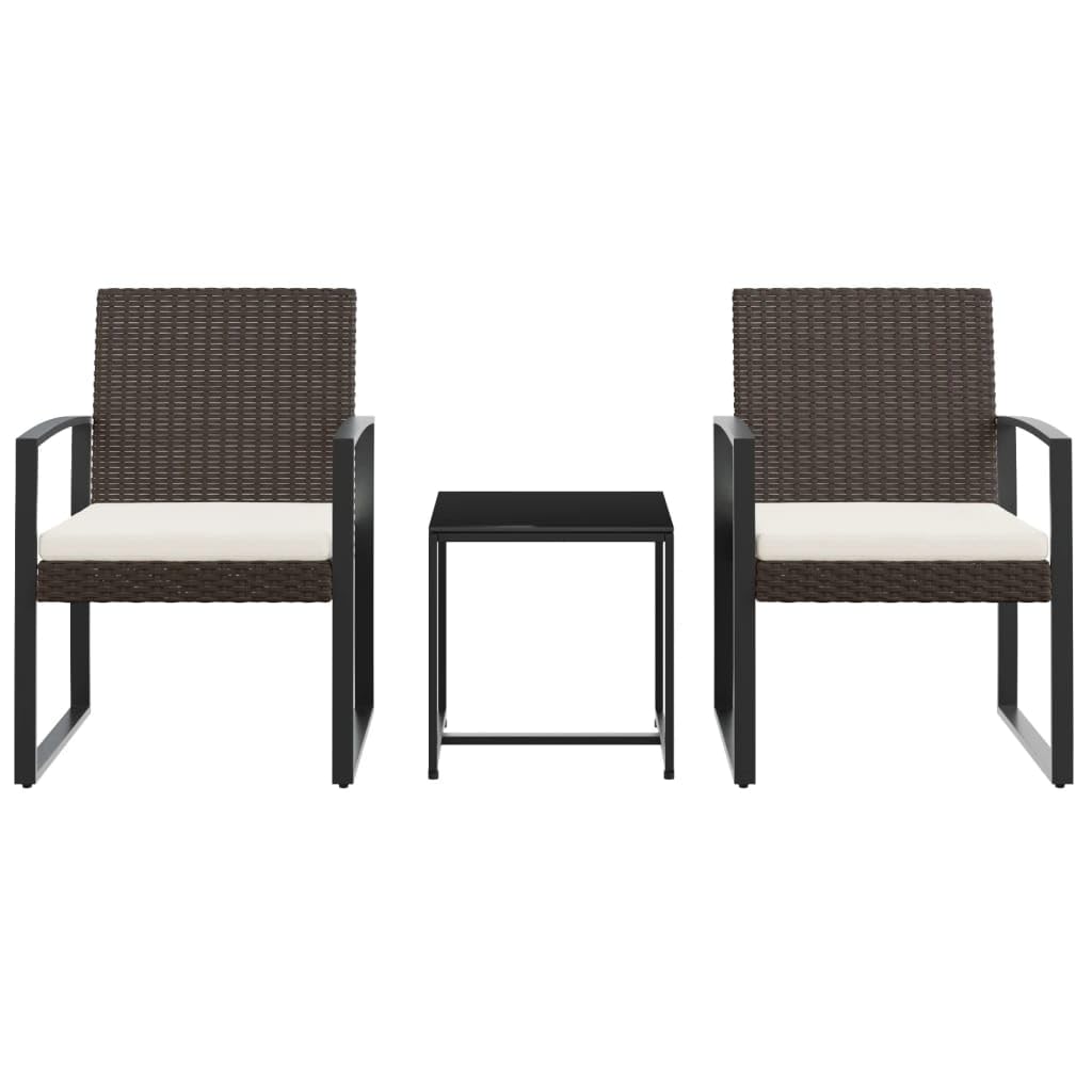 Foto 4 pulgar | Set De Comedor Para Patio Vidaxl  Ratán Marrón  Polipropileno Y Acero - Venta Internacional.