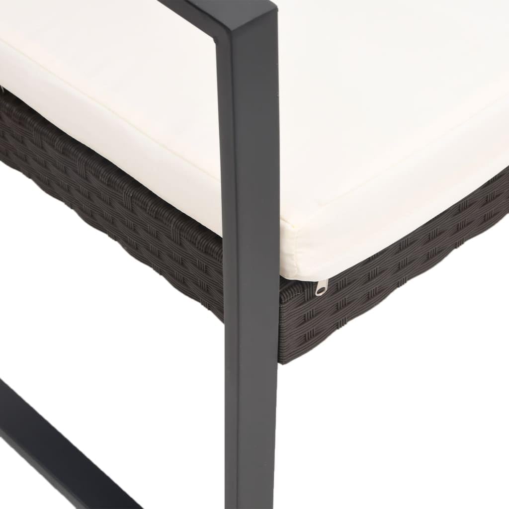 Foto 6 pulgar | Set De Comedor Para Patio Vidaxl  Ratán Marrón  Polipropileno Y Acero - Venta Internacional.