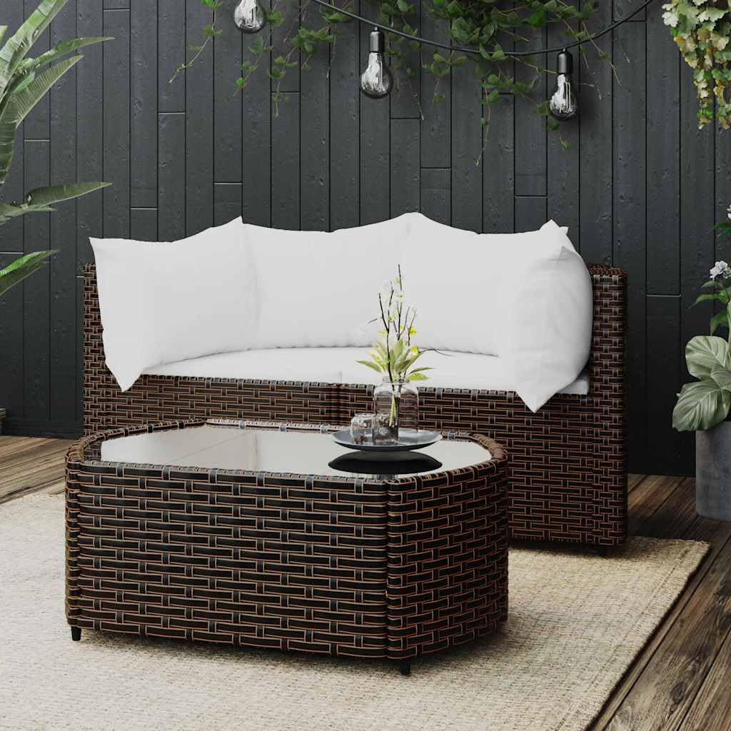 Foto 3 pulgar | Set Patio Lounge Vidaxl De 3 Piezas De Poliratán Marrón Para Exteriores - Venta Internacional.