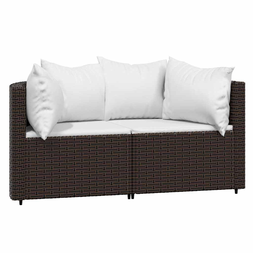 Foto 5 pulgar | Set Patio Lounge Vidaxl De 3 Piezas De Poliratán Marrón Para Exteriores - Venta Internacional.