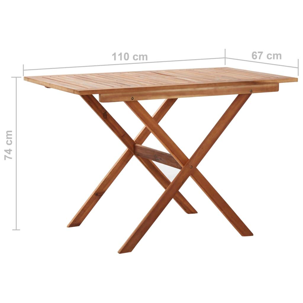 Foto 6 pulgar | Mesa De Patio Vidaxl De Madera Maciza De Acacia 110 X 67 X 74 Cm - Venta Internacional.