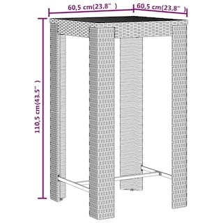 Foto 7 | Set De Bar De Jardín Vidaxl De Poliratán Gris Con Madera De Acacia 3 Piezas - Venta Internacional.