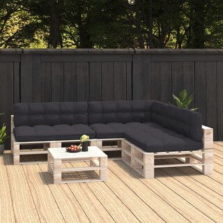 Foto 2 | Set De Cojines Para Sofá Pallet Vidaxl Color Antracita Para Interiores Y Exteriores - Venta Internacional.