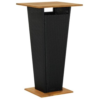 Foto 5 | Set De Bar Para Patio Vidaxl 3 Piezas Madera De Poliratán Negro Madera De Acacia - Venta Internacional.