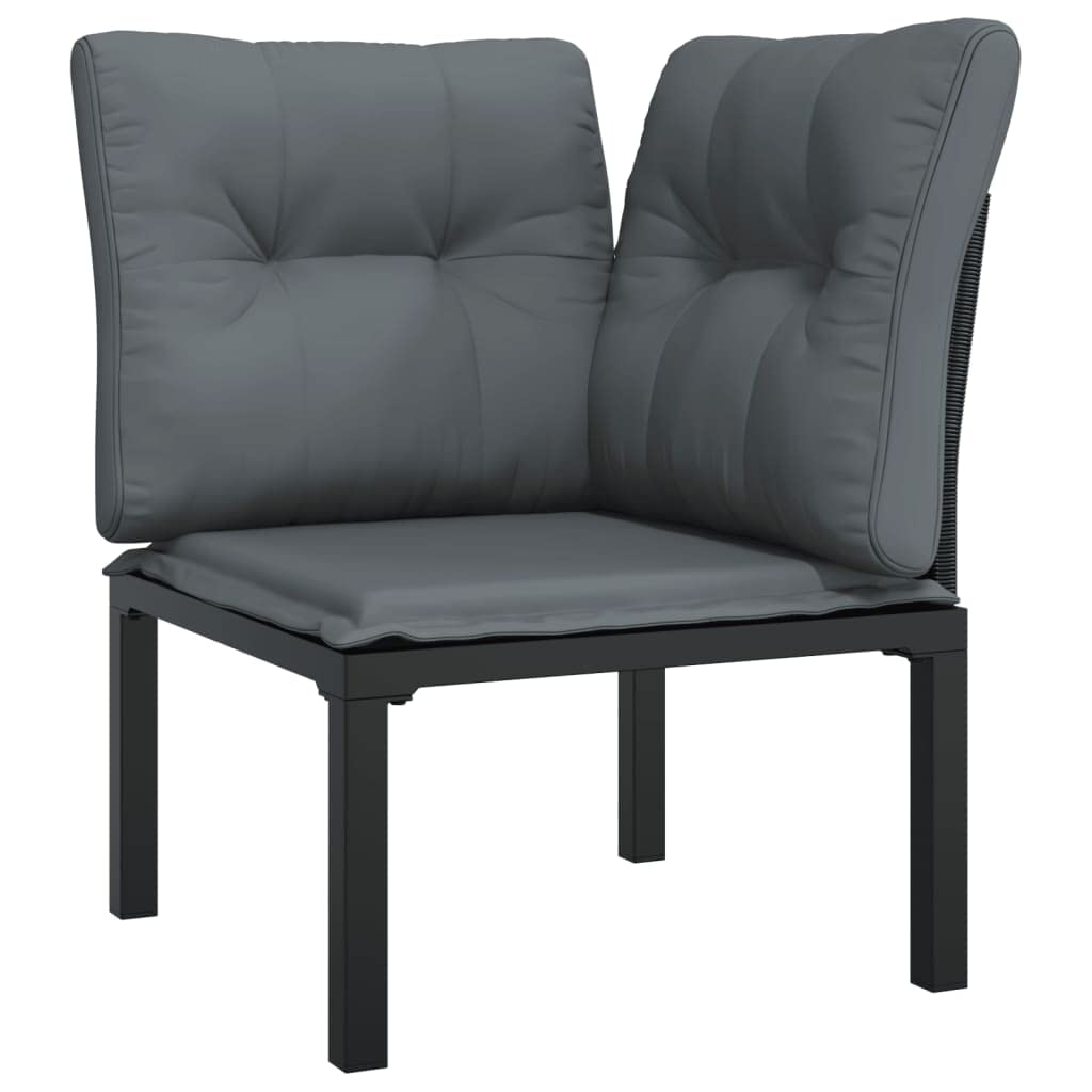 Foto 5 pulgar | Set Patio Lounge Vidaxl  3 Piezas  Acero Sintético  Ratán Sintético  Negro Y Gris - Venta Internacional.