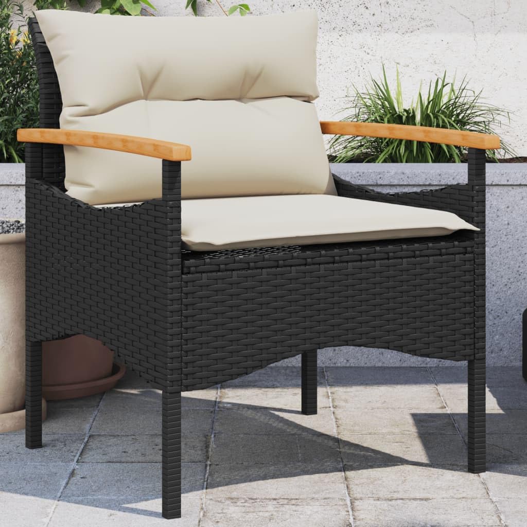Foto 5 pulgar | Juego De Sofás Para Patio Vidaxl  3 Piezas  Poliratán Negro Y Acero - Venta Internacional.