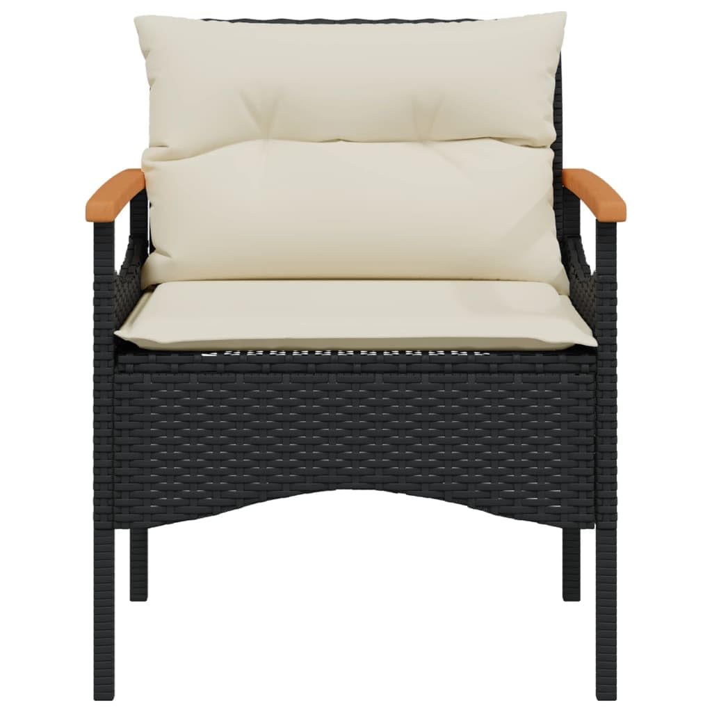 Foto 6 pulgar | Juego De Sofás Para Patio Vidaxl  3 Piezas  Poliratán Negro Y Acero - Venta Internacional.