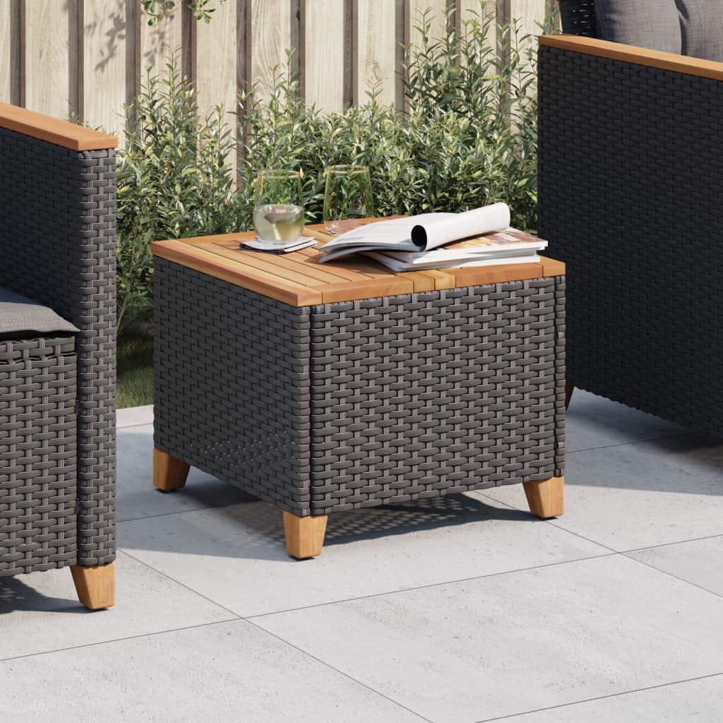 Foto 3 pulgar | Mesa De Café Vidaxl Para Patio  Cuadrada  Poliratán  Madera De Acacia - Venta Internacional.