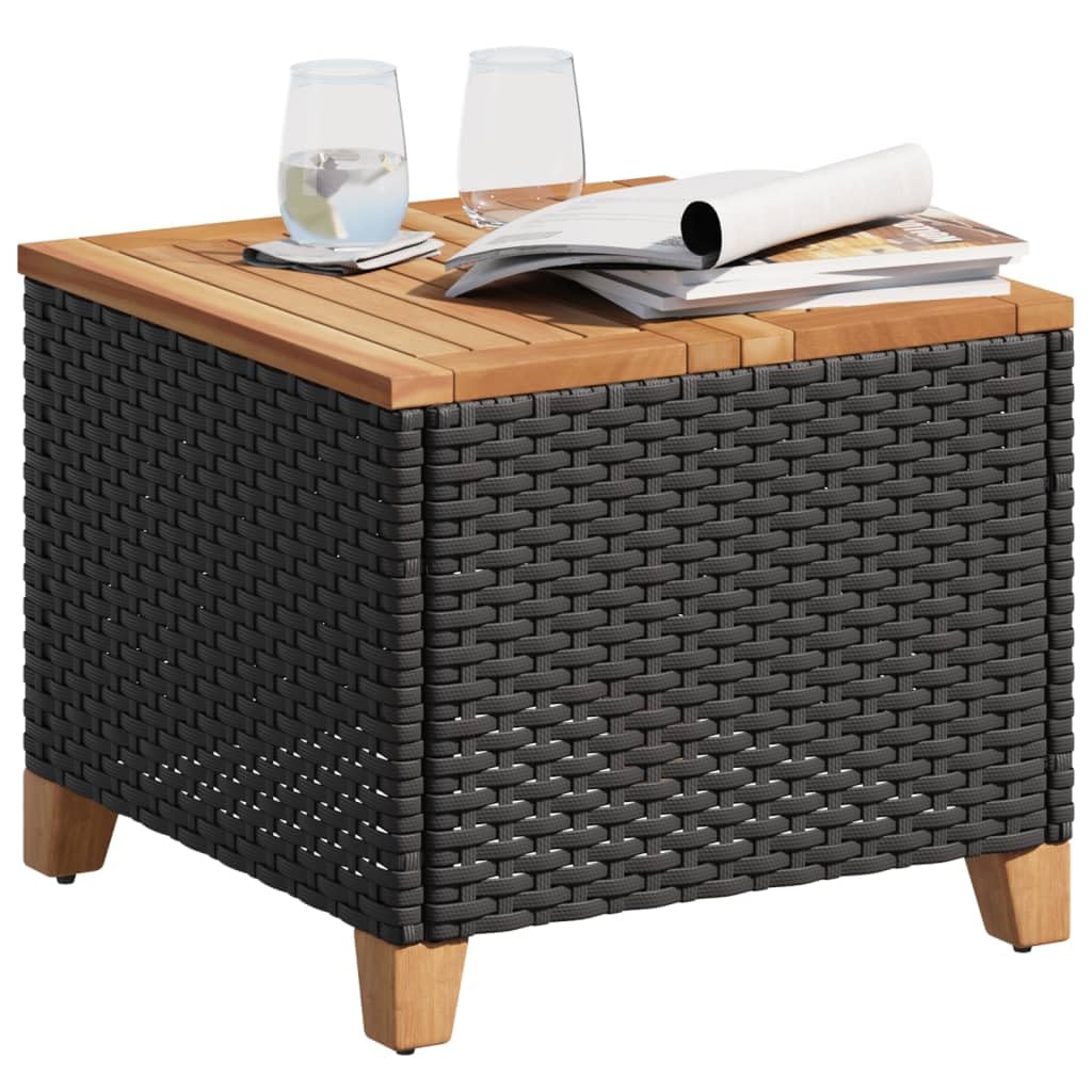 Foto 5 pulgar | Mesa De Café Vidaxl Para Patio  Cuadrada  Poliratán  Madera De Acacia - Venta Internacional.